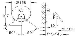 Смесител баня GROHE Plus, за вана/душ, хром