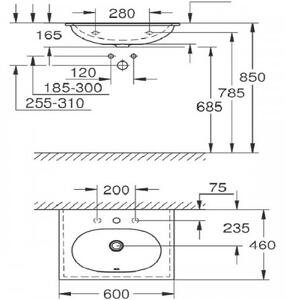 Мивка за баня GROHE Essence 60 см
