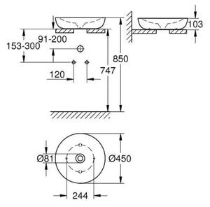 Мивка за баня GROHE 45 см