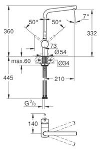 Смесител за кухня GROHE Minta, L-чучур