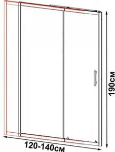 Параван за баня с плъзгаща врата, 100-180х190 см - 100-120х190 см