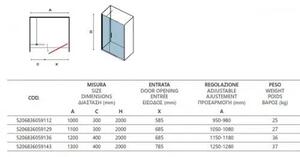 Параван за баня NERO PRIVOT PORTA 5 - 100х200 см