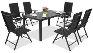 Градински мебели от алуминиев polywood Verona Garden Point за 6 души черни