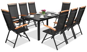 Градински мебели от алуминиев polywood Verona Wood Garden Point за 8 души черни