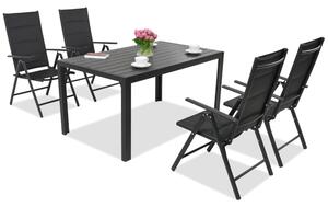 Градински мебели от алуминиев polywood Verona Garden Point за 4 души черни