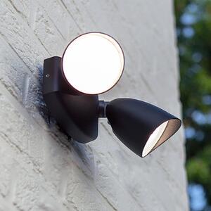 LUTEC LED прожектор за външно осветление SHRIMP, черен, 20 W, 2-лампов, IP54, Черен, Алуминий, Модерен