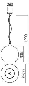 Redo 01-2076 - Пендел BOWL 1xE27/42W/230V Ø 30 см меден