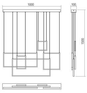 Redo 01-2318 - LED Димируем пендел PLANA LED/80W/230V черен