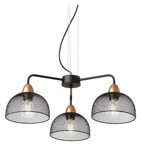 Redo 01-1573 - Полилей на кабел TAMIS 3xE27/42W/230V, диам. 59 см, черен
