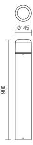 Redo 9683 - LED външна лампа CYCLO LED/9W/230V 2900-3100K 90 cm IP54 кафява