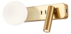 Redo 01-2992 - LED стенен аплик OASIS LED/3W/230V+1xG9/10W USB CRI 90 бронзов