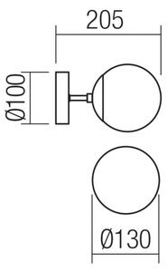 Redo 01-2175 - Стенно осветително тяло SEMIA 1xE14/28W/230V черно/опушено