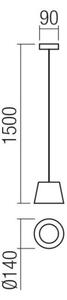 Redo 01-1496 - LED полилей на кабел LOLLI LED/6W/230V Ø 14 см черен