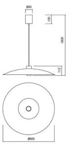 Redo 01-3019-LED Полилей на кабел LARS LED/14W/230V+LED/10W пр. 60 см CRI90 зелен