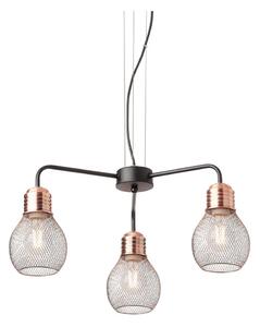Redo 01-1579 - Полилей на кабел EDISON 3xE27/42W/230V Ø 53 см черен/меден
