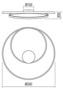 Redo 01-1887-LED Димируемо таванно осветително тяло TORSION LED/29W/230V Ø 55 см бронзово