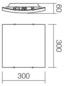 Redo 05-904 - Таванно осветително тяло ISIDE 1xE27/42W/230V 30x30 см прозрачно