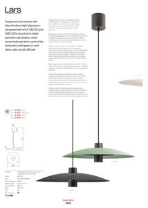 Redo 01-3019-LED Полилей на кабел LARS LED/14W/230V+LED/10W пр. 60 см CRI90 зелен