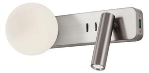 Redo 01-2993 - LED стенно осветително тяло OASIS LED/3W/230V+1xG9/10W USB CRI 90 хром