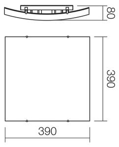 Redo 05-905 - Таванно осветително тяло ISIDE 2xE27/42W/230V 39x39 см прозрачно