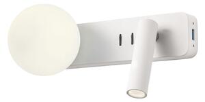 Redo 01-2991 - LED стенен аплик OASIS LED/3W/230V+1xG9/10W USB CRI 90 бял