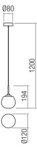 Redo 01-2081 - Полилей на кабел KIWI 1xG9/40W/230V Ø 12 см лъскав хром/бял