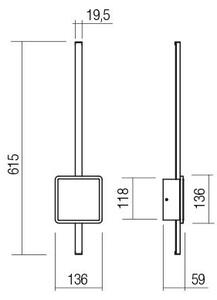 Redo 01-2696 - LED стенно осветително тяло DIAZ LED/20W/230V CRI 90 бяло