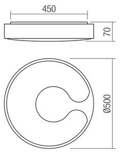 Redo 05-927 - LED RGBW Таванно осветително тяло BIGSI LED/48W/230V pr. 50 cm черно + дистанционно