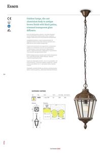 Redo 9662 - Външна лампа ESSEN 1xE27/70W/230V 221,5 cm IP44 кафява/патина