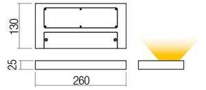 Redo 01-3016 - LED стенен аплик LAMINA 2xLED/15W/230V CRI 90 черен