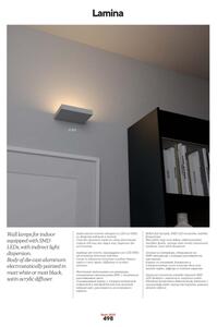Redo 01-3016 - LED стенен аплик LAMINA 2xLED/15W/230V CRI 90 черен