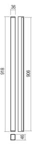 Redo 01-2765 - LED стенен аплик PLOT LED/31W/230V 90 cm черен