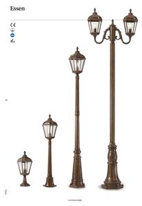 Redo 9662 - Външна лампа ESSEN 1xE27/70W/230V 221,5 cm IP44 кафява/патина