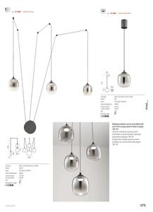 Redo 01-3486 - LED полилей на кабел KHADI LED/6W/230V CRI90 диам. 12 cm черен/димчат