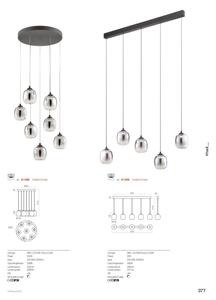 Redo 01-3490 -LED Димируем полилей на кабел KHADI 5xLED/5,2W/230V черен/димчат
