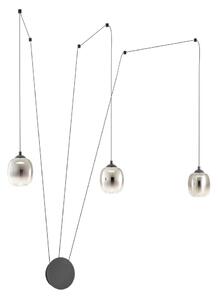 Redo 01-3485 -LED димируема стенна лампа KHADI 3xLED/5,5W/230V черна/опушена