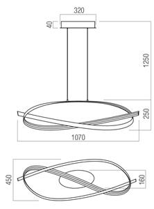 Redo 01-3616 - Димируем LED полилей на кабел IMPULS LED/38W/230V златен