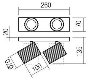 Redo 01-3402 - Точково осветително тяло DELPHI 2xGU10/7W/230V в цвят злато