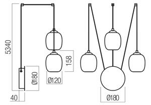 Redo 01-3485 -LED димируема стенна лампа KHADI 3xLED/5,5W/230V черна/опушена