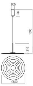 Redo 01-3045 - LED полилей на кабел LAKE LED/13W/230V CRI 90 Ø 50 см оранжев