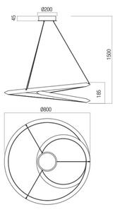 Redo 01-3378 - Димируем LED полилей на кабел STORM LED/60W/230V черен