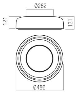 Redo 01-3722 - LED таванен плафон DIP LED/30W/230V 48,6 см черен