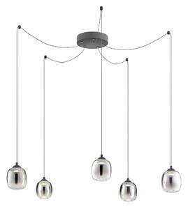 Redo 01-3487 -LED Димируем полилей на кабел KHADI 5xLED/5,2W/230V черен/опушен