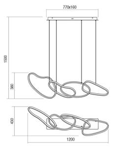 Redo 01-3390 - LED полилей на кабел BIAS LED/90W/230V с възможност за димиране, черен