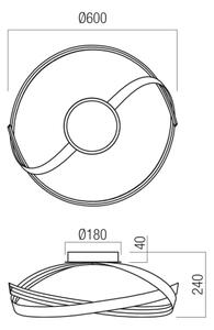 Redo 01-3614 - димируемо LED таванно осветително тяло IMPULS LED/34W/230V черно