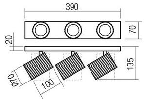 Redo 01-3406 - Точково осветително тяло DELPHI 3xGU10/7W/230V черно