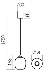 Redo 01-3486 - LED полилей на кабел KHADI LED/6W/230V CRI90 диам. 12 cm черен/димчат
