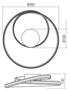 Redo 01-4357 - LED димируемо таванно осветително тяло TORSION LED/40W/230V бяло