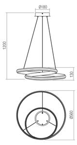 Redo 01-4361 - LED димируем полилей на кабел TORSION LED/40W/230V златен
