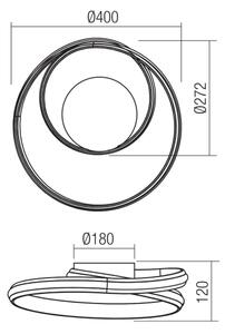 Redo 01-4354 - LED стенен аплик с димер TORSION LED/30W/230V бял